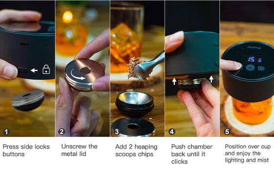 Goede prijs Draagbare lichtgewicht bar roker kit met elektronische aansteker voor whisky en cocktail smaakverbetering online