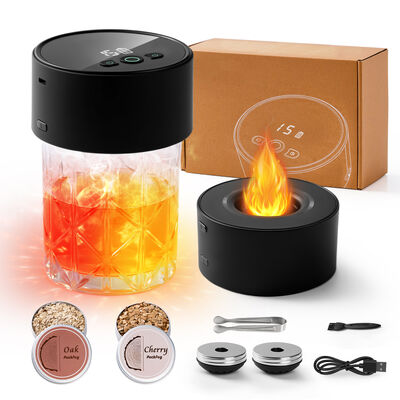 Good price ABS Black Whiskey Smoker Kit with 70-100 Uses Per Full Charge and 10s/15s/20s Smoking Cycles for Cocktail Flavor Enhancement online
